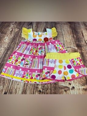 Daffodil Fields Designs Custom Candy Shop Shabby Top + Shorties Set